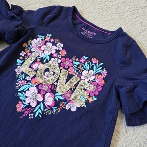 Isaac Mizrahi New York Kids Floral Heart Tee Youth Small 5/6